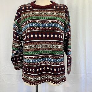 Vintage 90s Geometric Striped Sweater